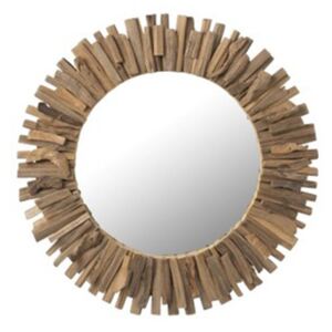 Zrkadlo drevené hnedé SLNKO AFRO GIPSY