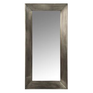 Zrkadlo šedé metalické drevené závesné MORNING MIST