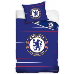 Carbotex · Bavlnené posteľné obliečky FC Chelsea - motív Red Lines - 70x80 cm + 140x200 cm - 100% bavlna - Oficiálny produkt FC Chelsea