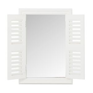 Zrkadlo biele drevené s okenicami závesné ORIENTAL ZEN