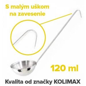 Nerezová kuchynská naberačka 8 cm/120 ml, dĺžka 28 cm, Kolimax