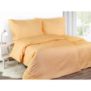 Goldea damaškové posteľné obliečky - vzor 374 marhuľové lesklé obdĺžničky 140 x 200 a 70 x 90 cm