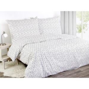 Goldea bavlnené posteľné obliečky - vzor 384 fialové kvetinky na bielom 140 x 220 a 70 x 90 cm