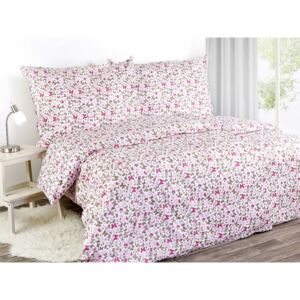 Goldea bavlnené posteľné obliečky - vzor 569 růžoví motýlci 140 x 200 a 70 x 90 cm