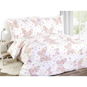 Goldea bavlnené posteľné obliečky - vzor 574 farební motýle 140 x 200 a 70 x 90 cm