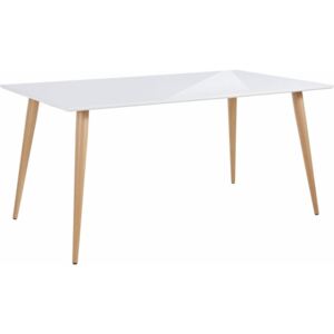 Lesklý biely jedálenský stôl Støraa Canton, 160 x 90 cm