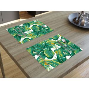 Goldea prestieranie na stôl loneta - vzor tropické listy - 2ks 30 x 40 cm