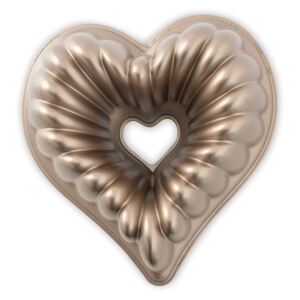 Forma na bábovku v tvare srdca v medenej farbe Nordic Ware Heart, 2,4 l
