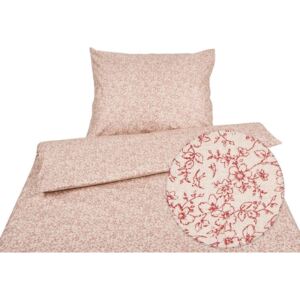 Goldea bavlnené posteľné obliečky - vzor 584 popínavé červené kvety 140 x 200 a 70 x 90 cm