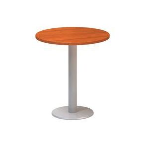 Kruhový konferenčný stôl Alfa 400 so sivým podnožím, 70 x 74,2 cm, dezén čerešňa