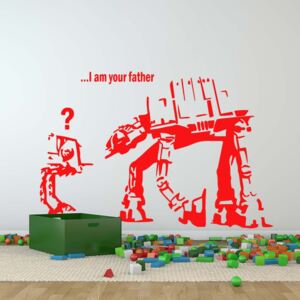 GLIX Banksy "I am your father" - nálepka na stenu Červená 100 x 60 cm