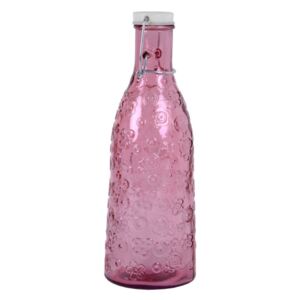 Ružová sklenená fľaša Ego Dekor Flora, 1 l