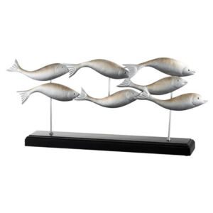 Ryby na podstavci kovová dekorácia 2ks set DEEP BLUE SEA