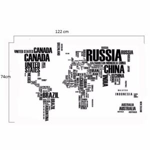 Veselá Stena Samolepka Mapa sveta Velikost: 122 x 74 cm