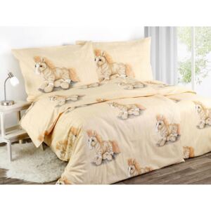 Goldea bavlnené posteľné obliečky - vzor 363 plyšový koník 140 x 200 a 70 x 90 cm