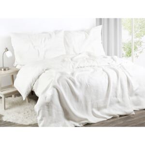 Goldea exkluzívne ľanové posteľné obliečky - biele 140 x 200 a 70 x 90 cm