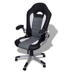 Kancelárska sivá stolička z umelej kože
