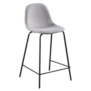 KONDELA Mariola New barová stolička svetlosivá / čierna