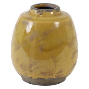 Keramická dekoračná váza SINABUNG ocher brown, Ø13xV14 cm