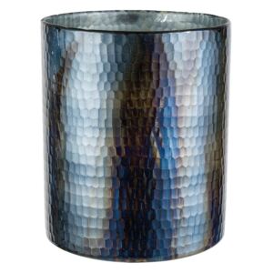Veľká sklenená váza/lampáš KICK, black blue, 23 cm