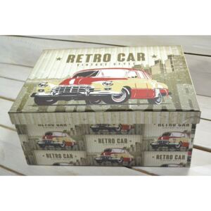 Ozdobná krabica "RETRO CAR" (37x29x16 cm) veľkosť