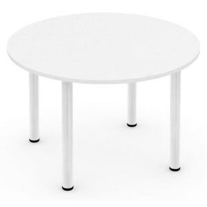 DREVONA Okrúhly stôl Ø 120 biely lesklé nohy REA FLAT 4