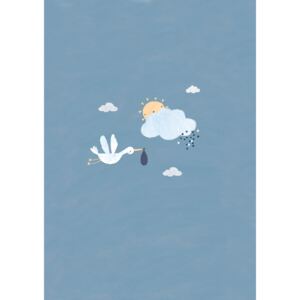 Ilustrácia Baby boy stork, Laura Irwin
