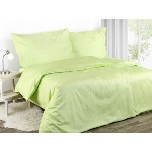 Goldea damaškové posteľné obliečky - vzor 375 zelené špirály 140 x 200 a 70 x 90 cm