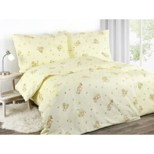 Goldea flanelové posteľné obliečky - vzor 320 medvedíci na svetle zelenom 140 x 200 a 70 x 90 cm