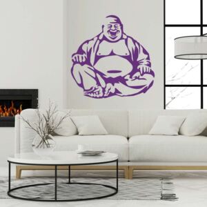 GLIX Veselý buddha - nálepka na stenu Fialová 50 x 50 cm
