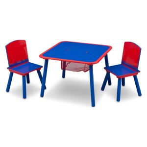 MAXMAX Detský stôl s stoličkami modro-červený