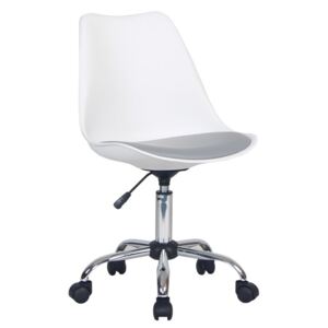 KONDELA Darisa kancelárska stolička biela / sivá / chróm