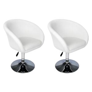 Barové stoličky, 2 ks, biele