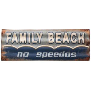 Ceduľa FAMILY BEACH 2ks set dekorácia kovová DEEP BLUE SEA