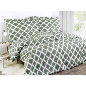 Goldea bavlnené posteľné obliečky - vzor 452 zelené 140 x 200 a 70 x 90 cm