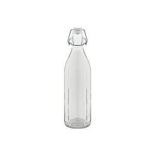 Sklenená fľaša 0,75 L, s patentným uzáverom, okrúhla