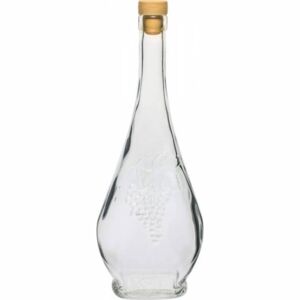 Fľaša sklo, 500 ml, vrchnák gumený s dekorom