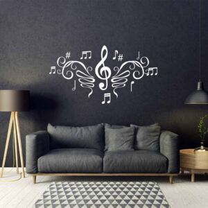 GLIX Music 1 - samolepka na stenu Biela 110x60 cm