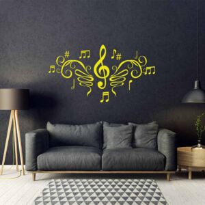 GLIX Music 1 - samolepka na stenu Žltá 55x30 cm