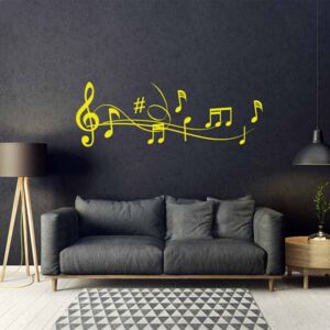 GLIX Music 2 - samolepka na stenu Žltá 55x20 cm