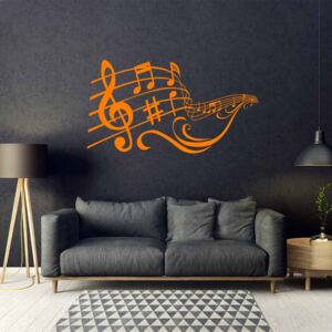 GLIX Music 3 - samolepka na stenu Oranžová 55x30 cm