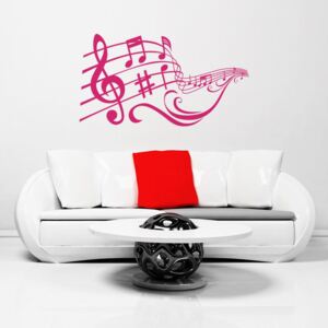 GLIX Music 3 - samolepka na stenu Růžová 55x30 cm
