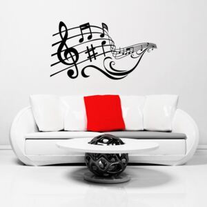 GLIX Music 3 - samolepka na stenu Čierna 110x60 cm
