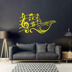 GLIX Music 3 - samolepka na stenu Žltá 55x30 cm