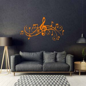 GLIX Music 4 - samolepka na stenu Oranžová 55x30 cm