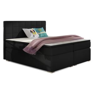 Manželská posteľ Boxspring 140 cm Abbie (čierna) (s matracmi). Akcia -33%. Vlastná spoľahlivá doprava až k Vám domov. 1027406