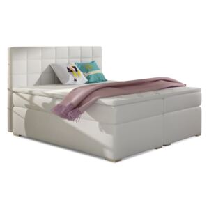 Manželská posteľ Boxspring 140 cm Abbie (biela) (s matracmi). Akcia -33%. Vlastná spoľahlivá doprava až k Vám domov. 1027410
