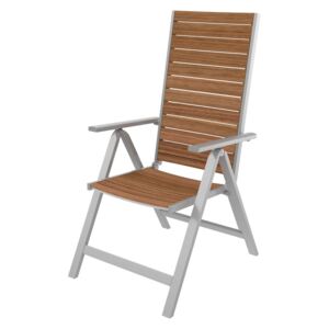 FLORABEST® Hliníková stolička s eukalyptovým drevom (100320524)