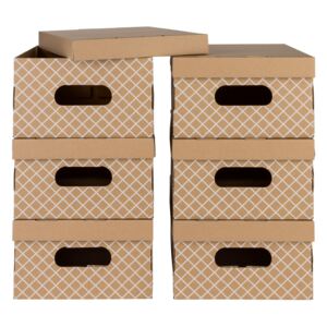 MELINERA® Skladací úložný box, 6 kusov (hnedá / biela), hnedá / biela (100326844)
