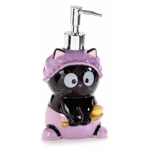 Keramický dávkovač mydla s mačkou - fialová, ružová Barva: fialová